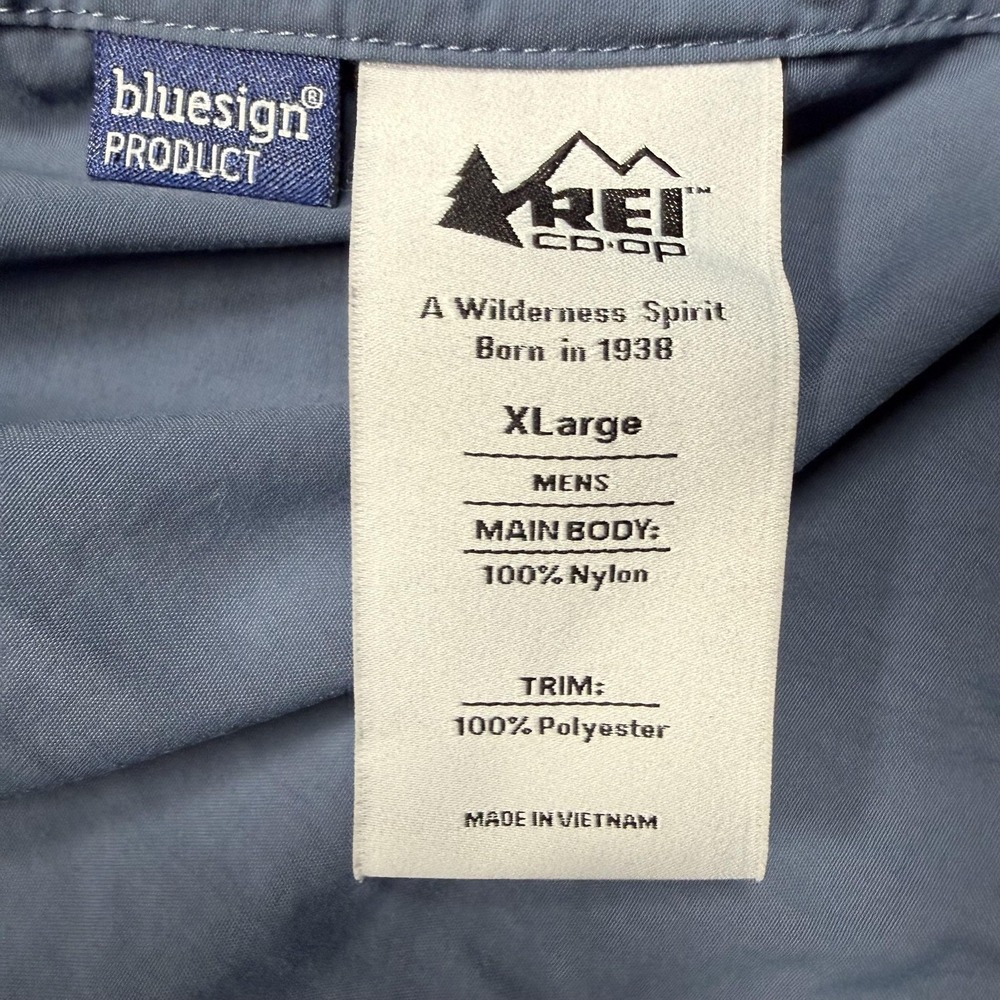 REI Co-op Shirt Mens XL Blue Nylon Short Sleeve Hiking Travel Outdoor Button Up - Picture 4 of 9
